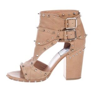 Laurence Dacade Spike Studded Sandal Block Heel Buckle Bootie Size 6.5 36.5